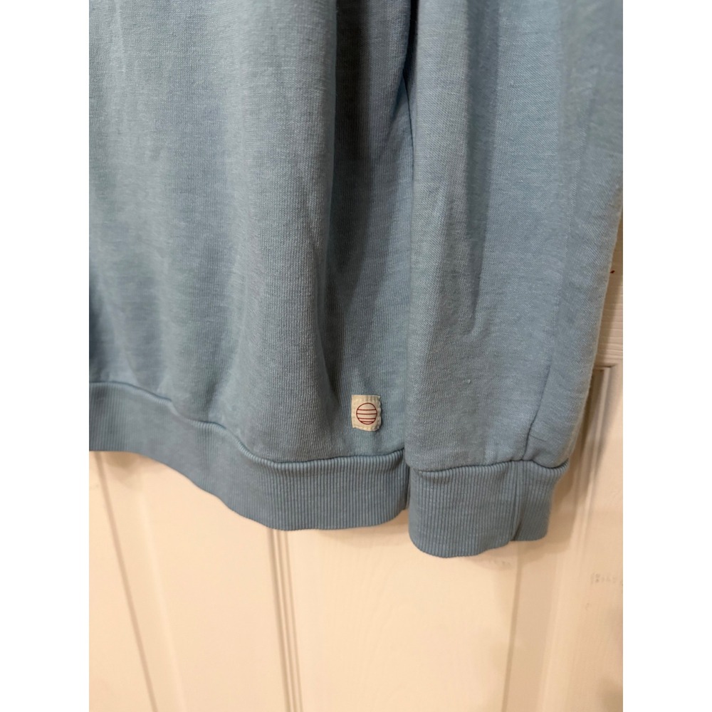 Marine Layer Mens XL Light Blue Raglan Crewneck Sweatshirt Pullover Fleece - Picture 4 of 7